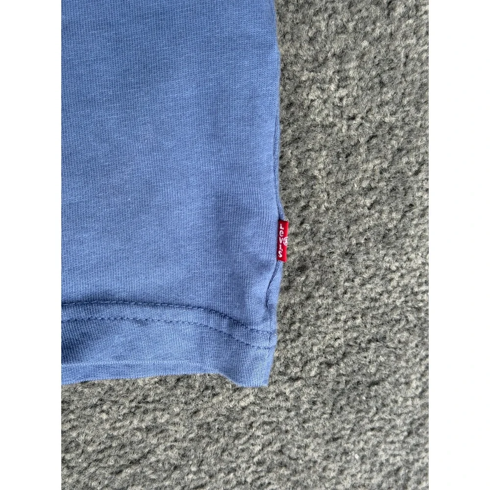 Levis Mens Small Blue Rainbow Embroidered Logo Short Sleeve Cotton T-Shirt